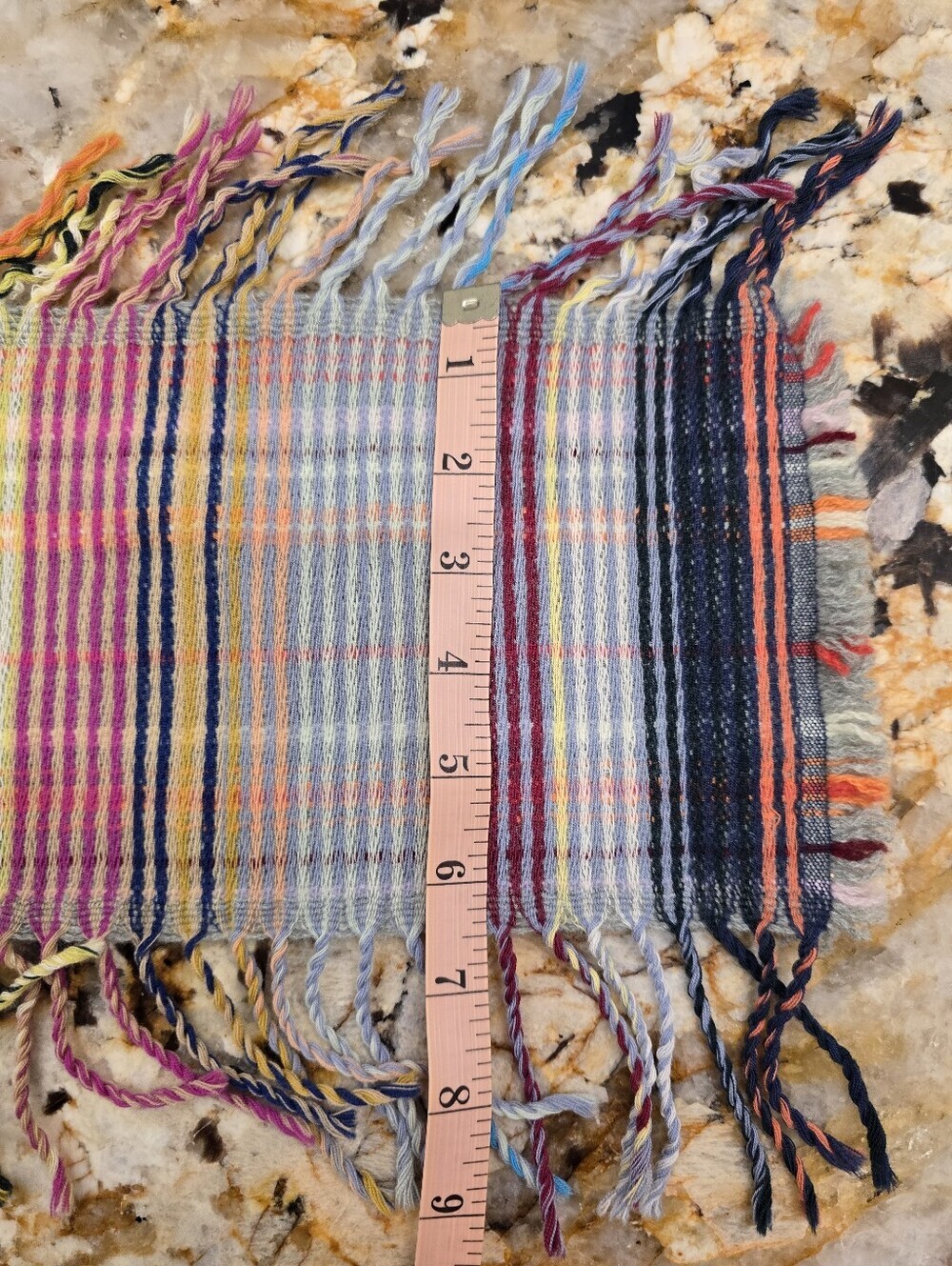 Wallace & Sewell handwoven multicolored striped scarf With fringe Wool Cashmere - Picture 8 of 9